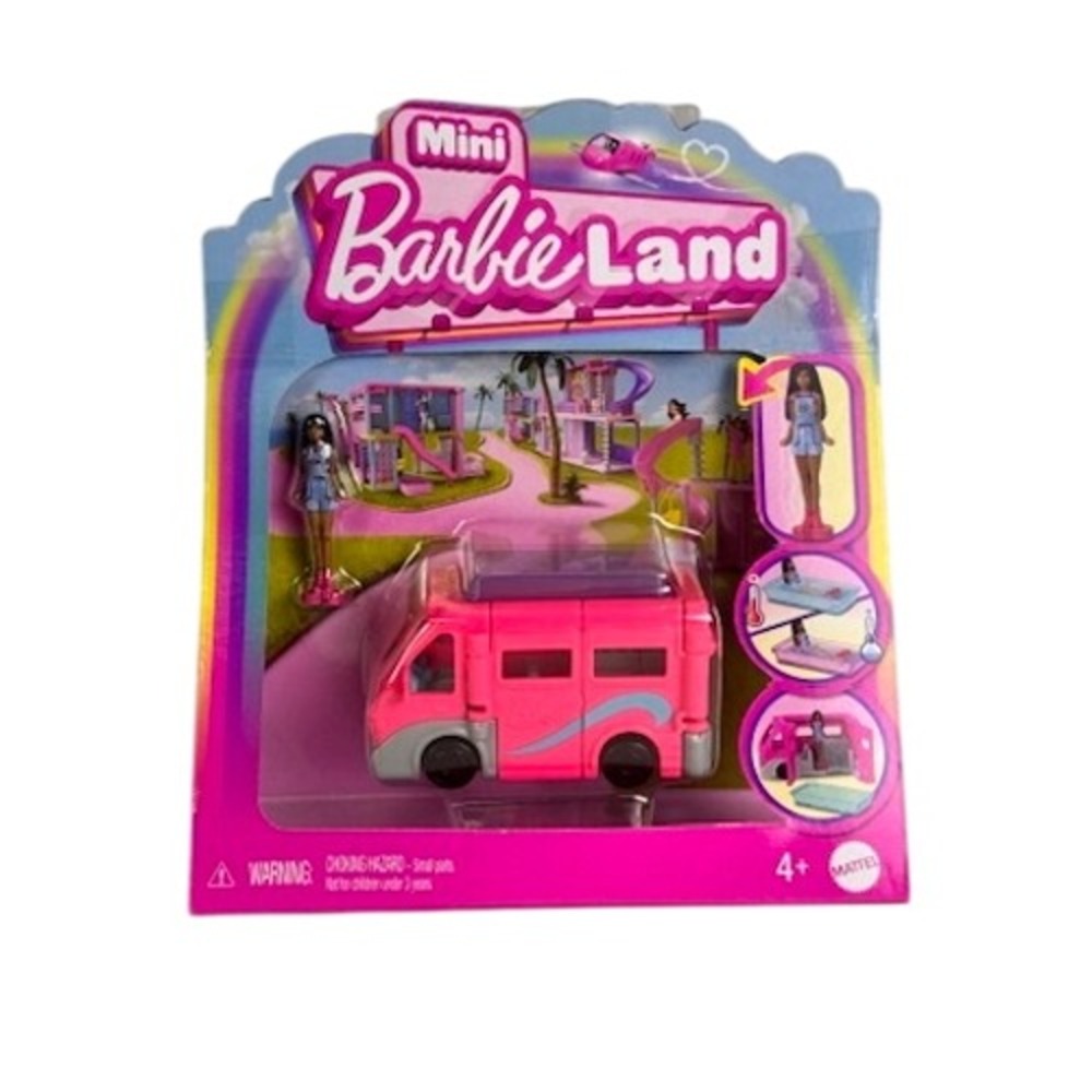 Mini Barbie Land Camper Van Playset With Doll And Accessories